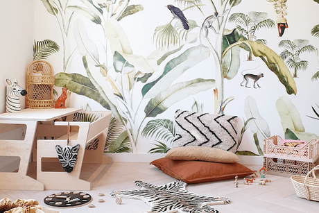 Binnenkijken bij de kinderkamers van OhlaLot - Wallpaper designs voor kinderkamers, speelkamer en overloop