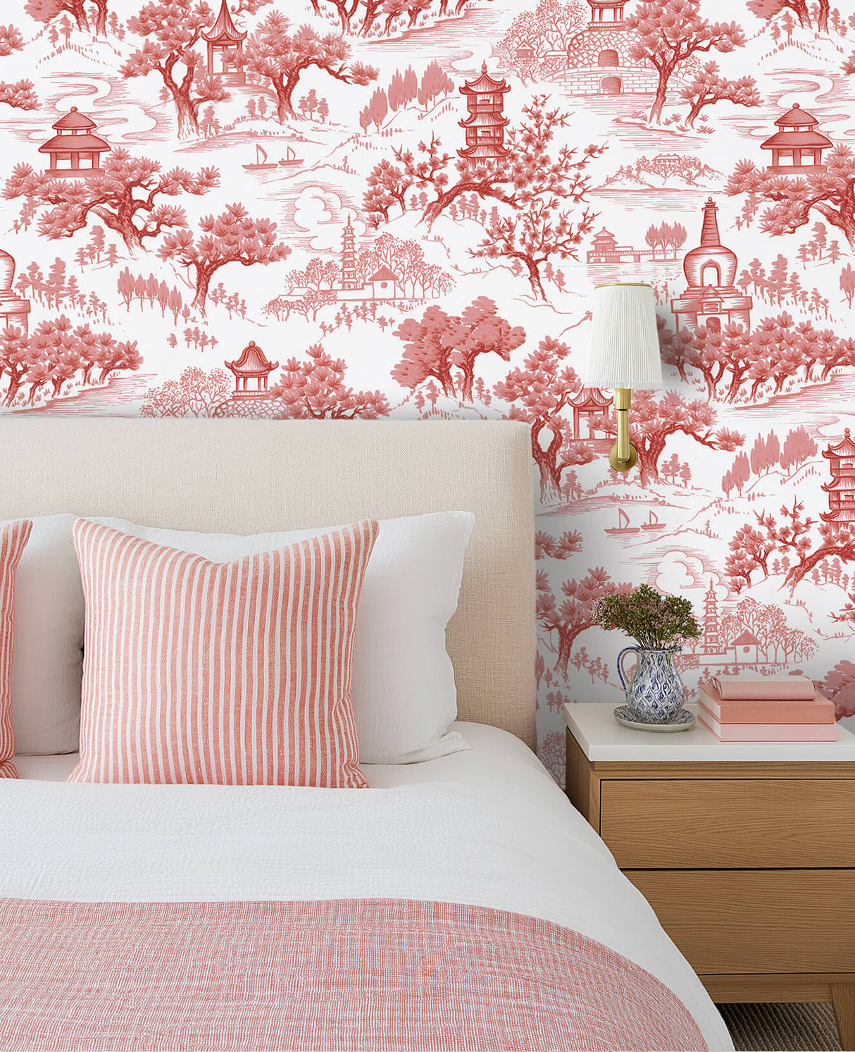 Chinoiserie Orange Wallpaper