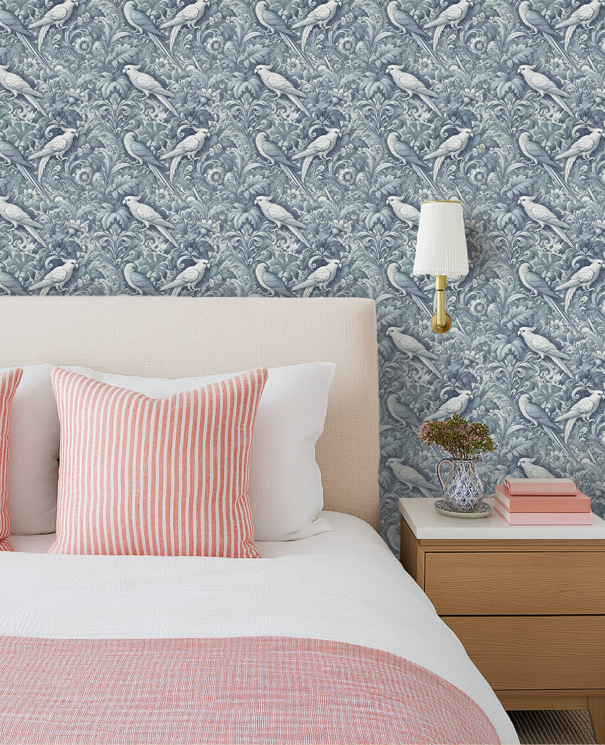 Plume Royale Blue Wallpaper Sample