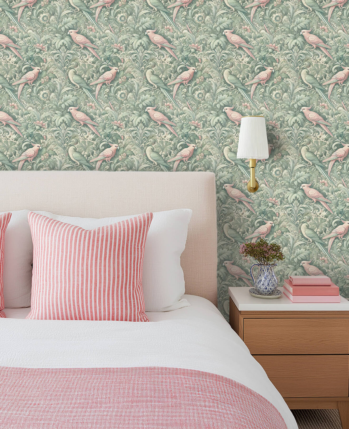 Plume Royale Green Wallpaper Sample