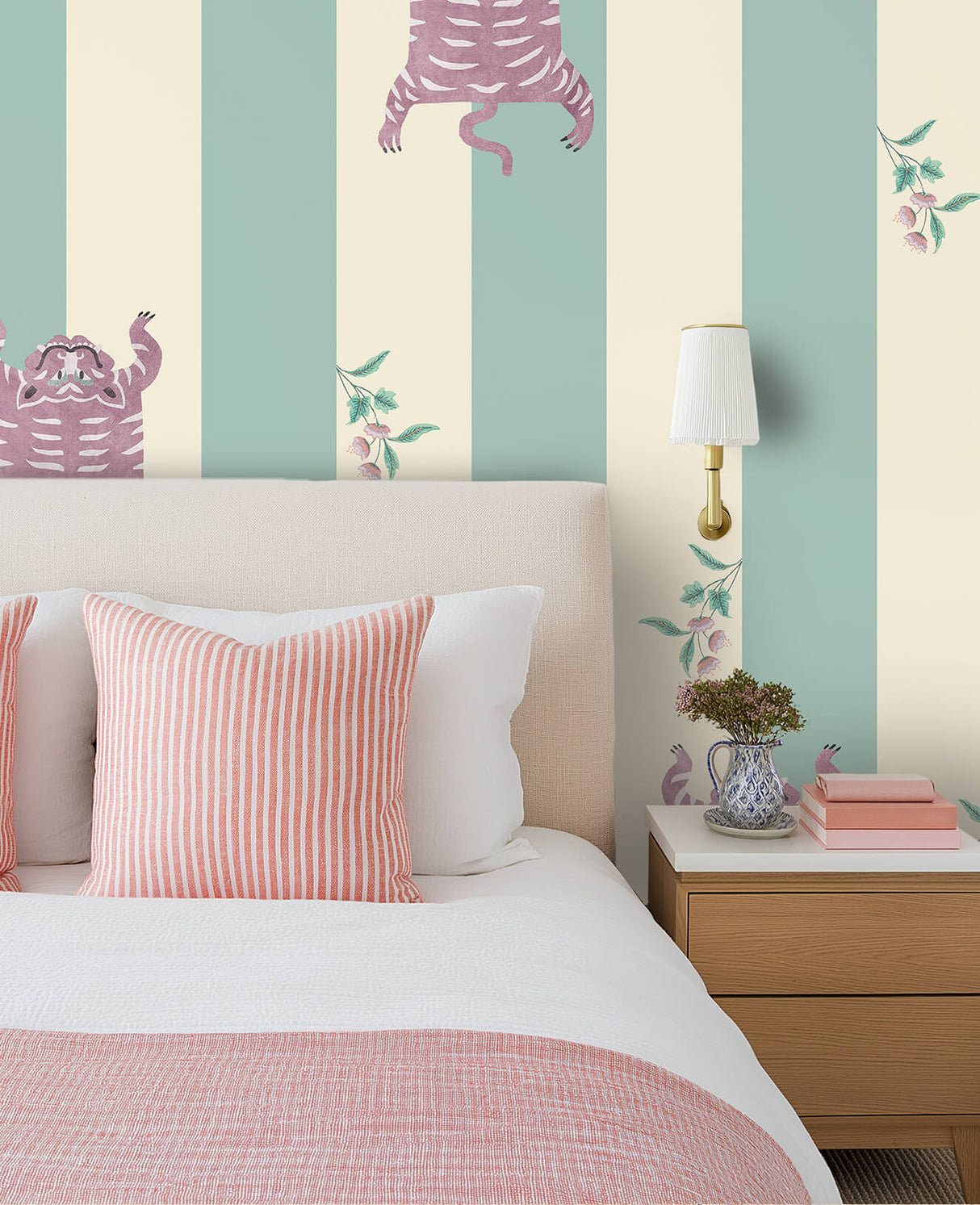 Wild Streaks Turquoise Wallpaper Sample