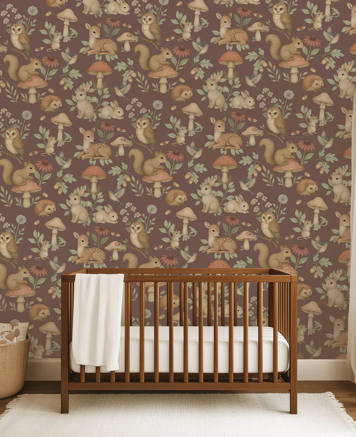 Tiny Forest Mauve Wallpaper Sample