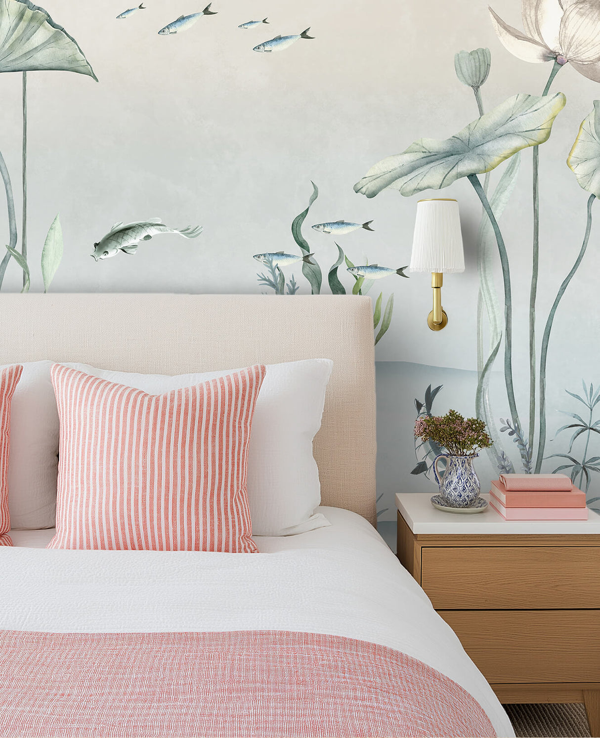 Peony Green Behang Sample