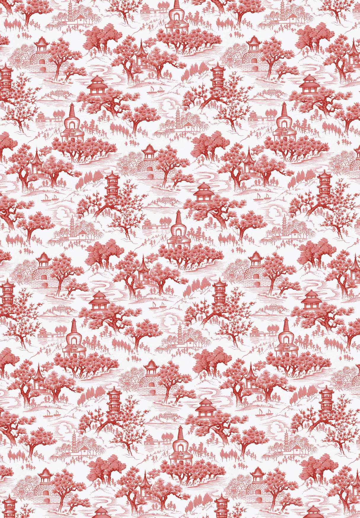 Chinoiserie Orange Wallpaper