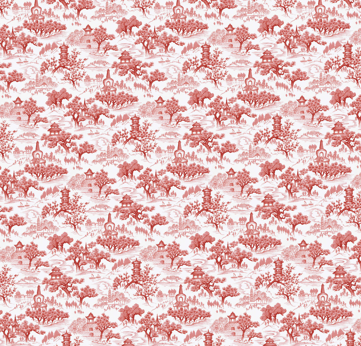 Chinoiserie Orange Wallpaper