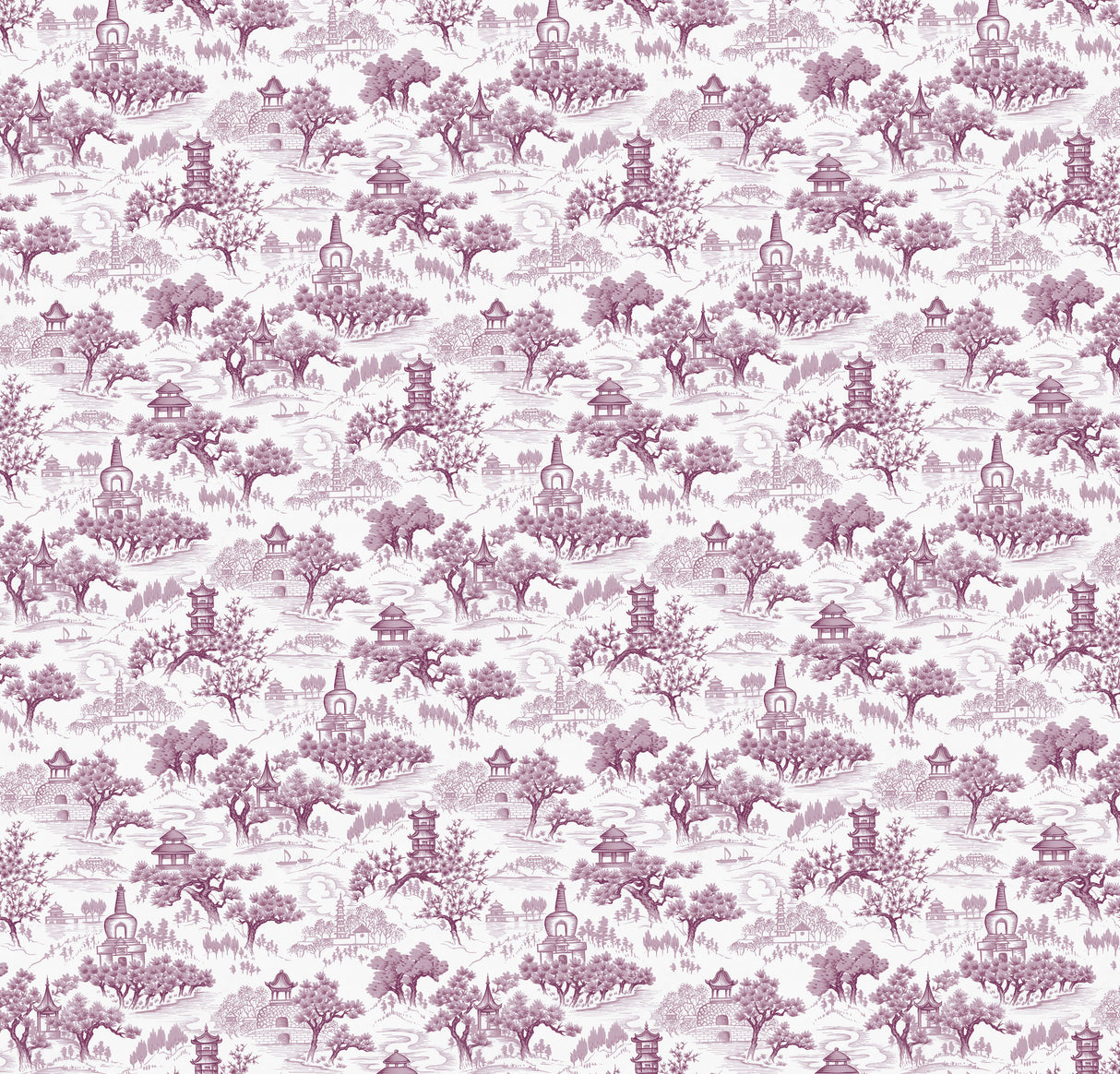 Chinoiserie Purple Wallpaper