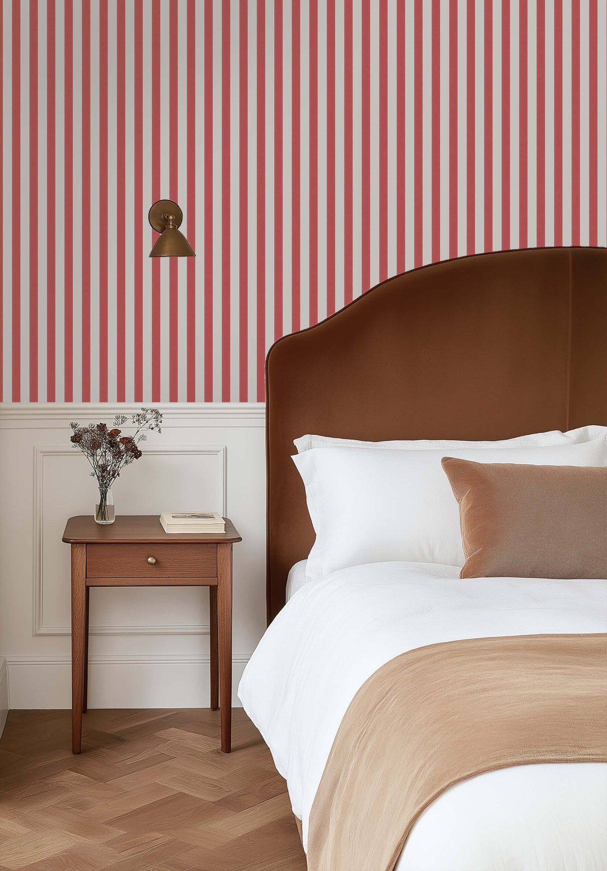 Classic Stripe Red Wallpaper Sample