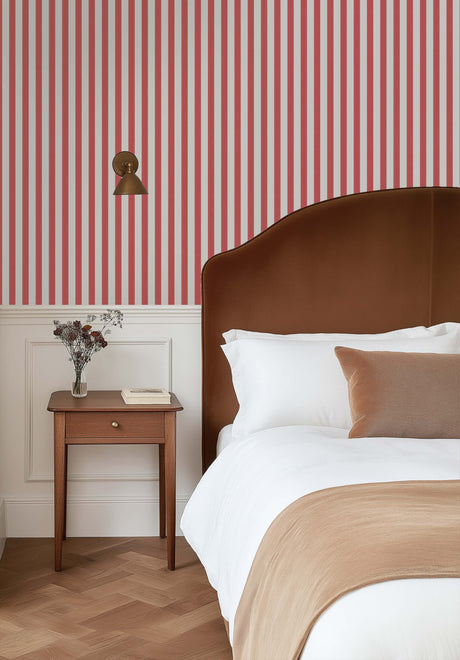 Classic Stripe Red Wallpaper Sample