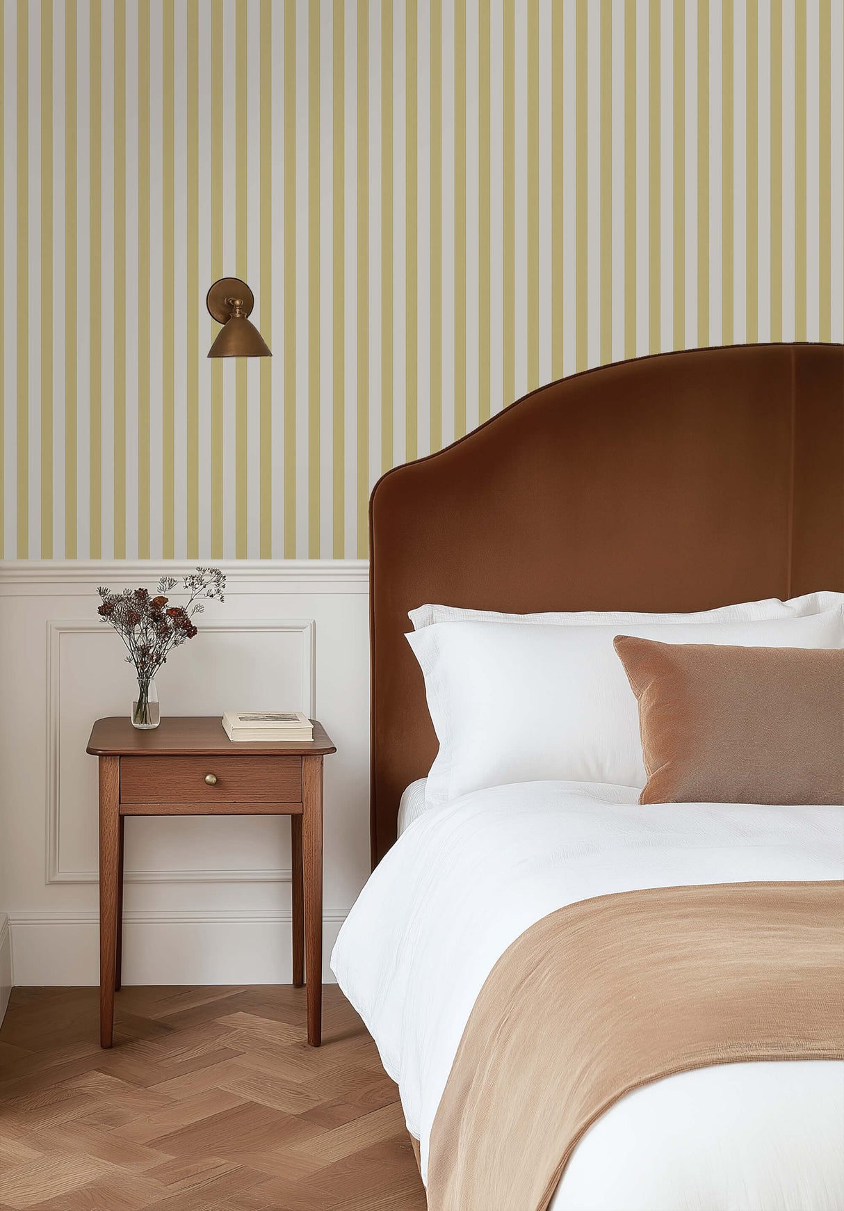 Classic Stripe Yellow Wallpaper Sample