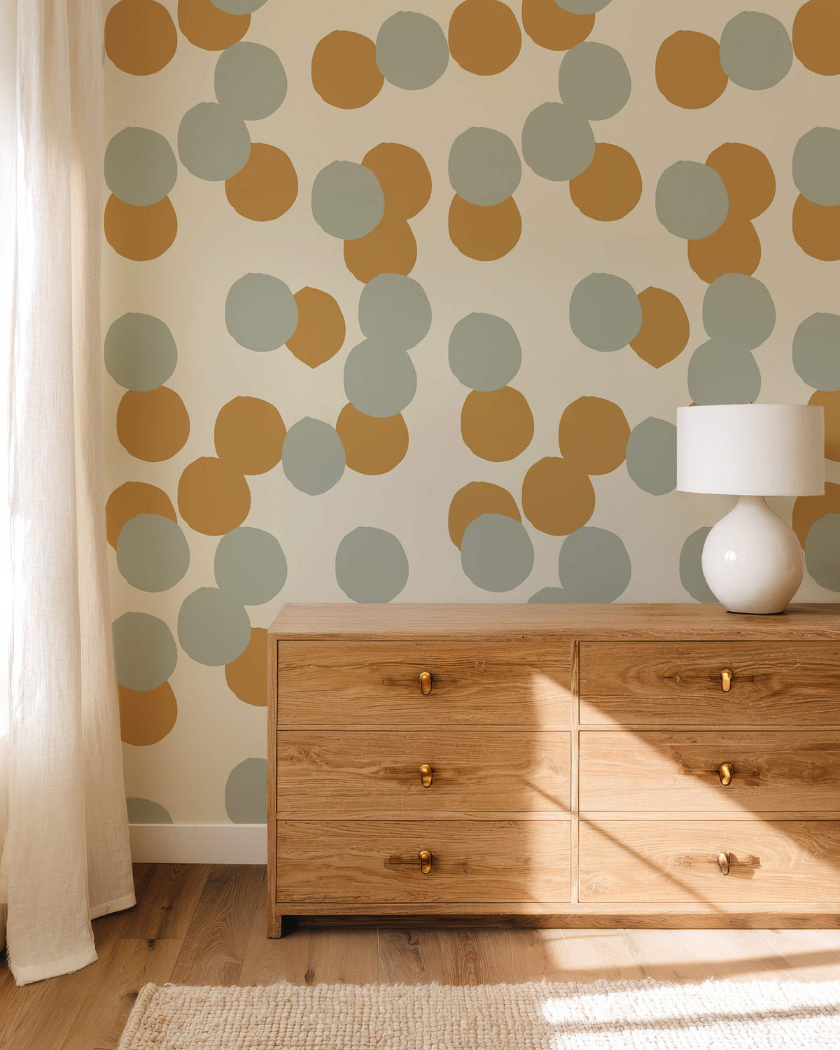 Dottie Ocher Blue Sample
