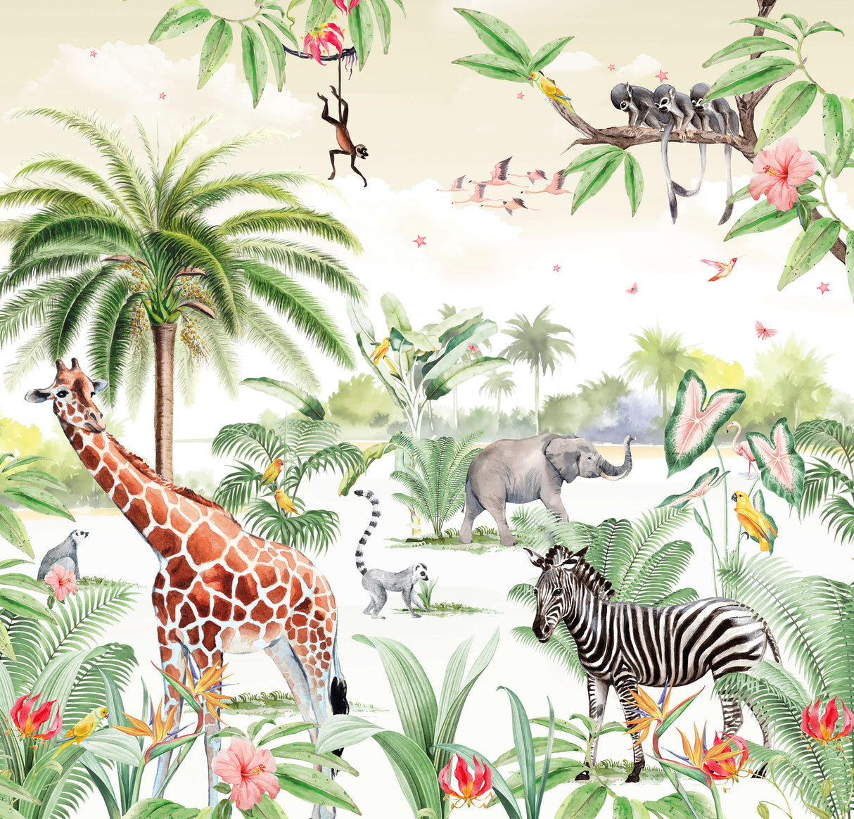 Peony Green Behang Sample