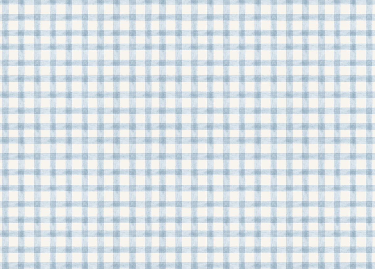 Sage Check Blue Wallpaper