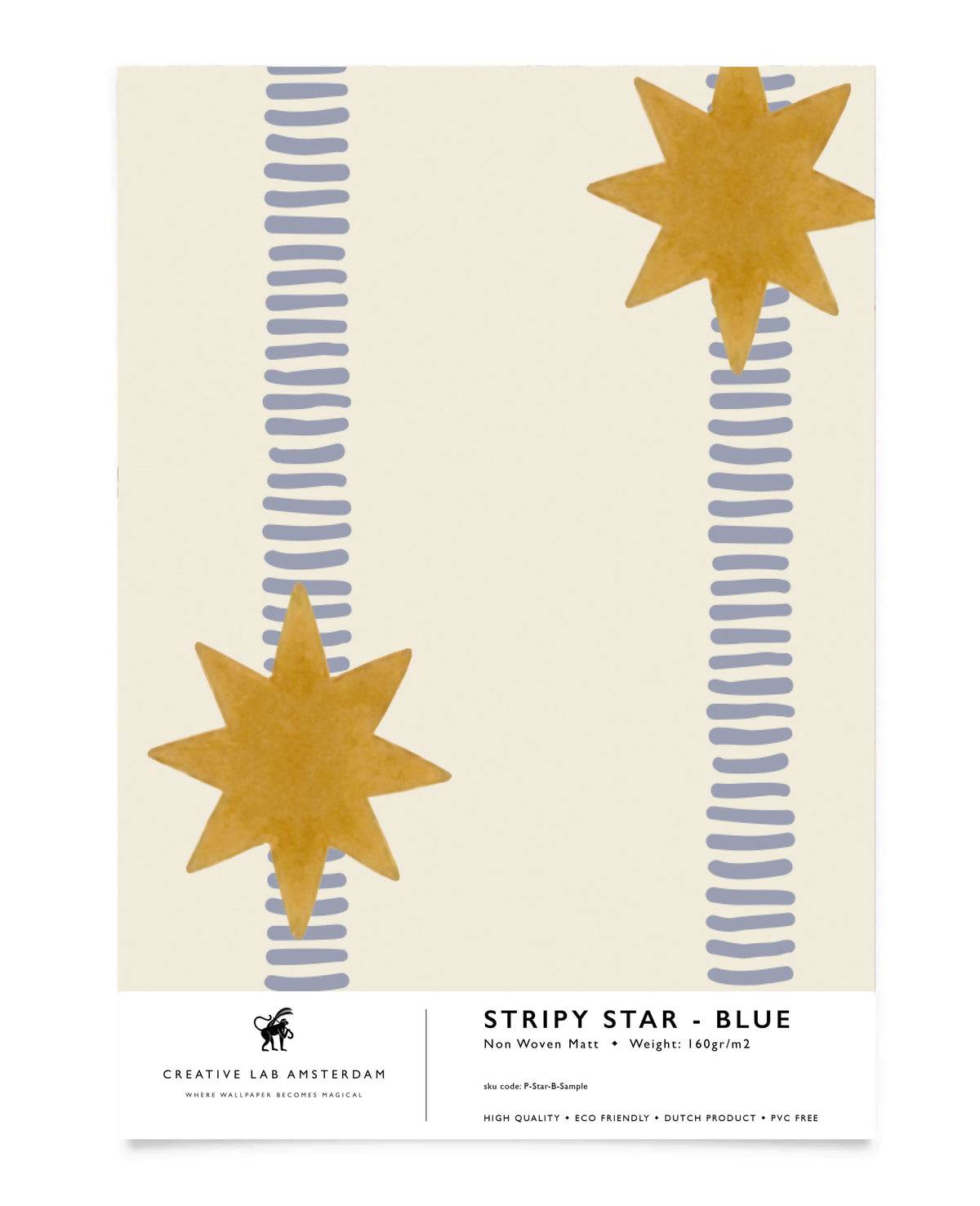 Stripy Star - Blue Sample