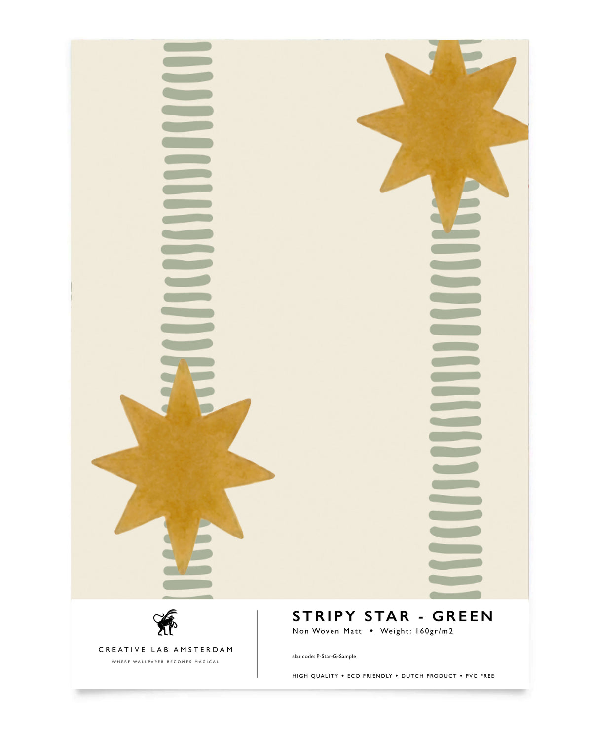 Stripy Star - Green Sample