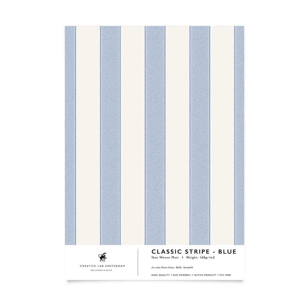 Classic Stripe Blue Wallpaper Sample