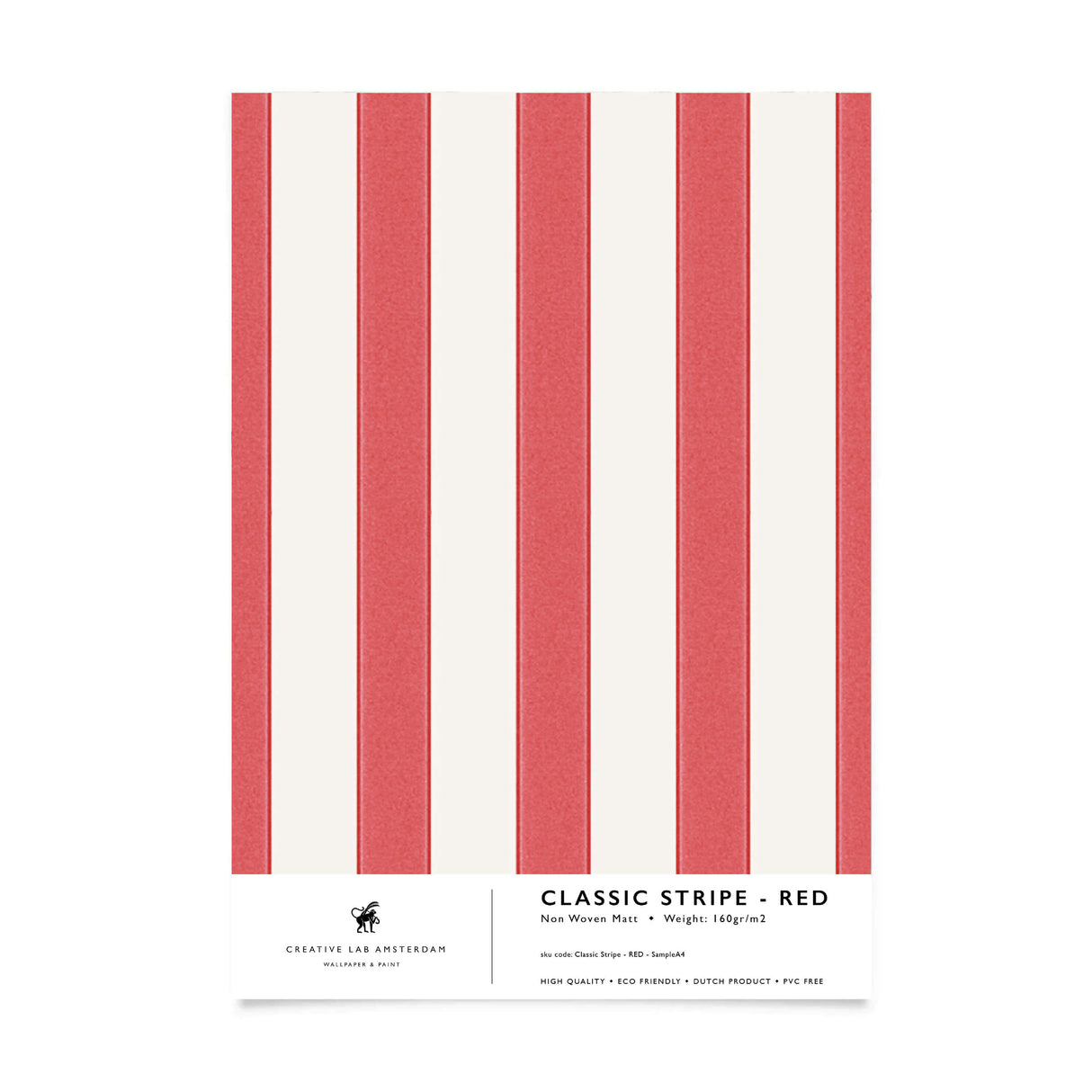 Classic Stripe Red Wallpaper Sample