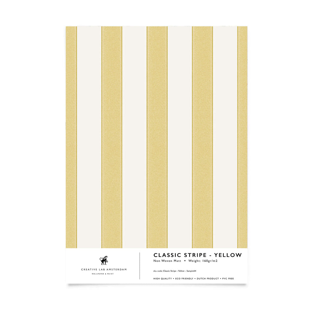 Classic Stripe Yellow Wallpaper Sample