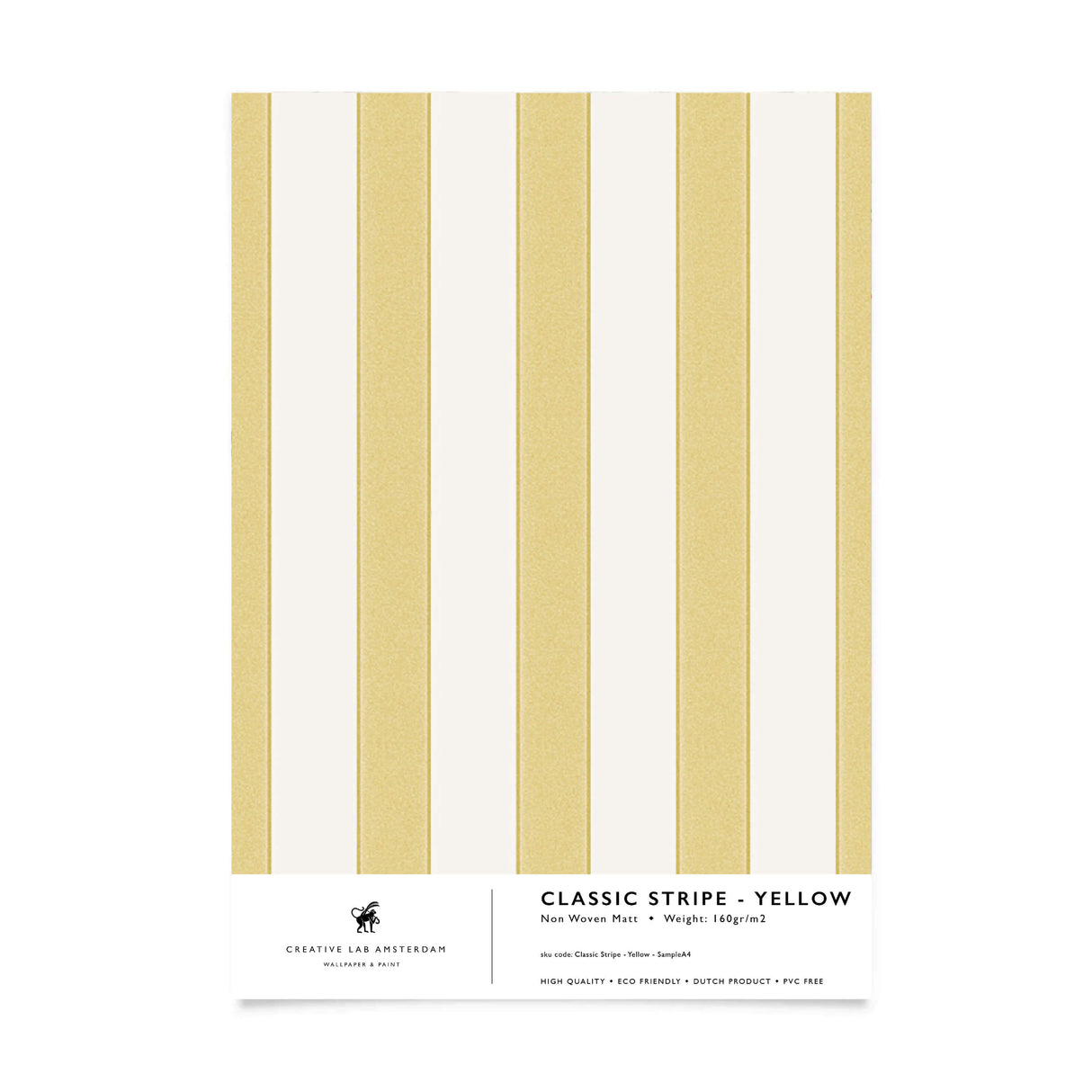 Classic Stripe Yellow Wallpaper Sample