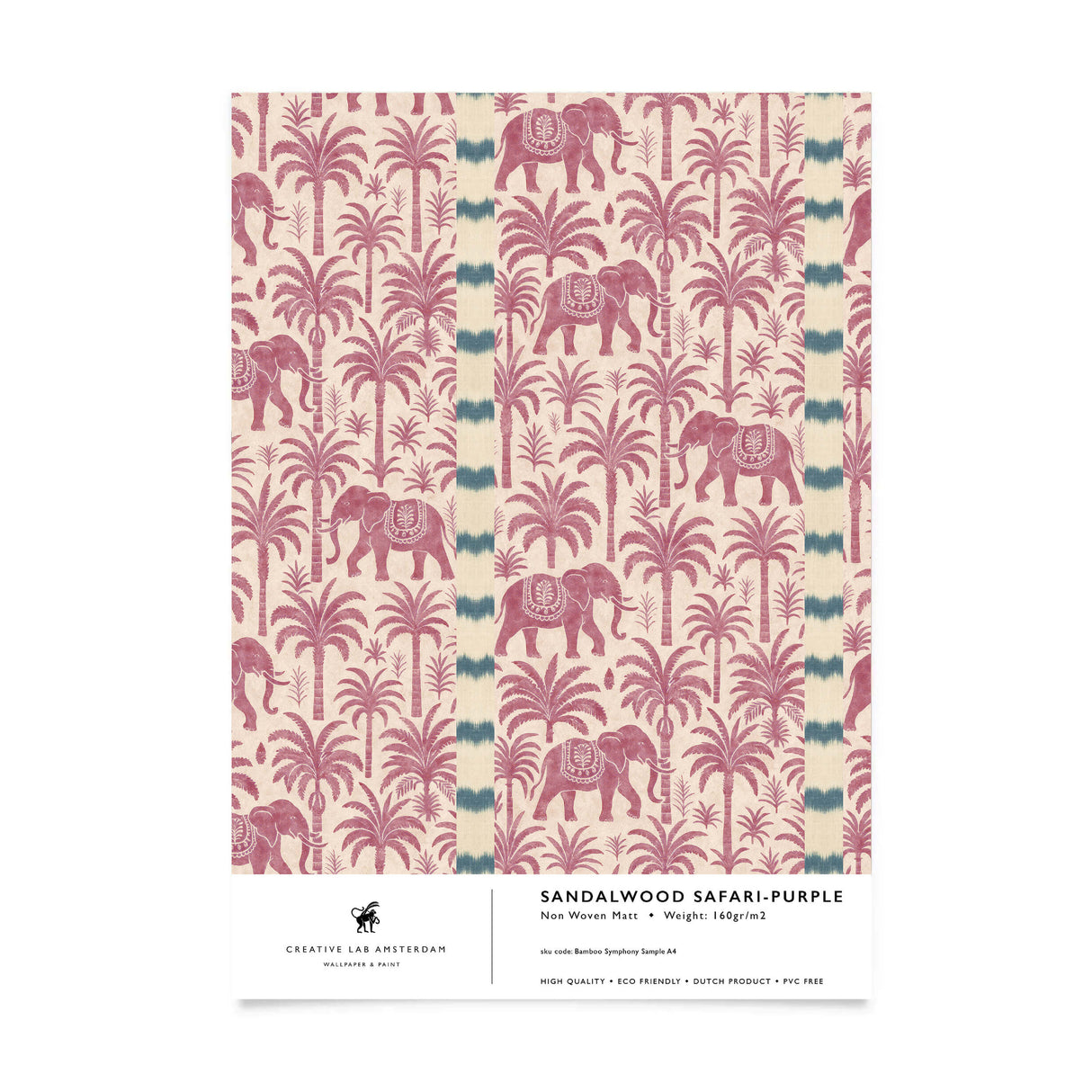 Sandalwood Safari Purple Wallpaper Sample