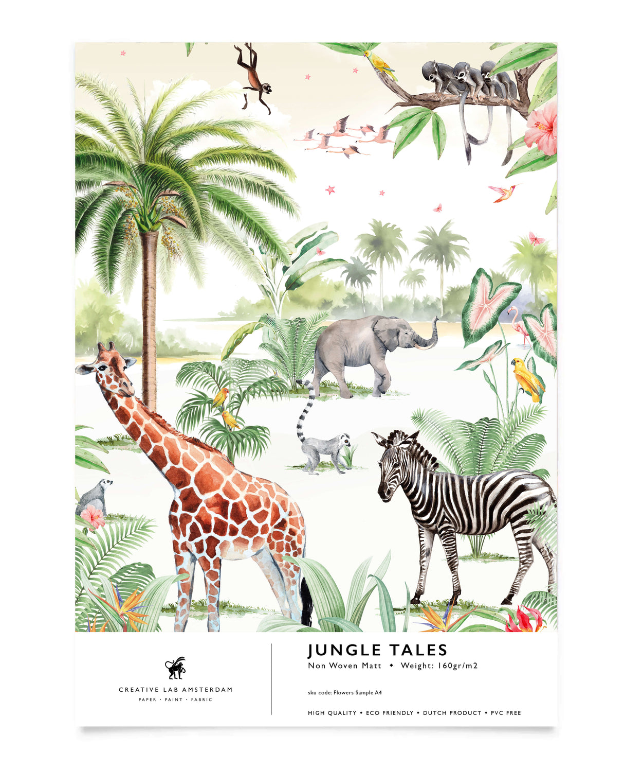 Peony Green Behang Sample