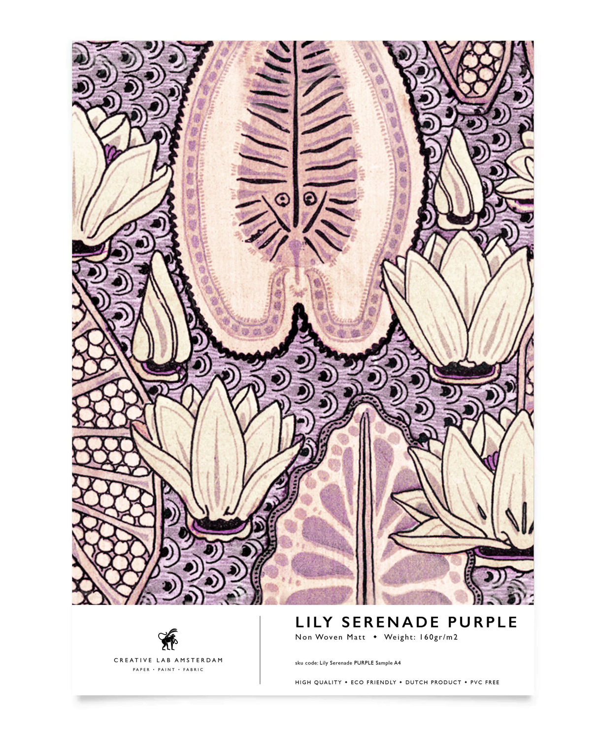 Lily Serenade Purple Wallpaper Sample