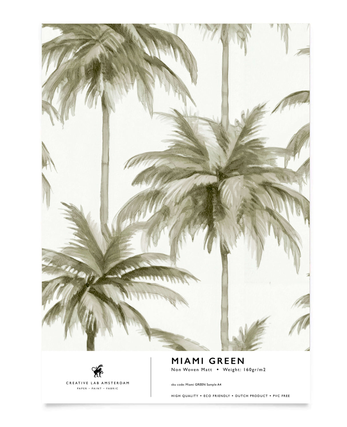 Peony Green Behang Sample