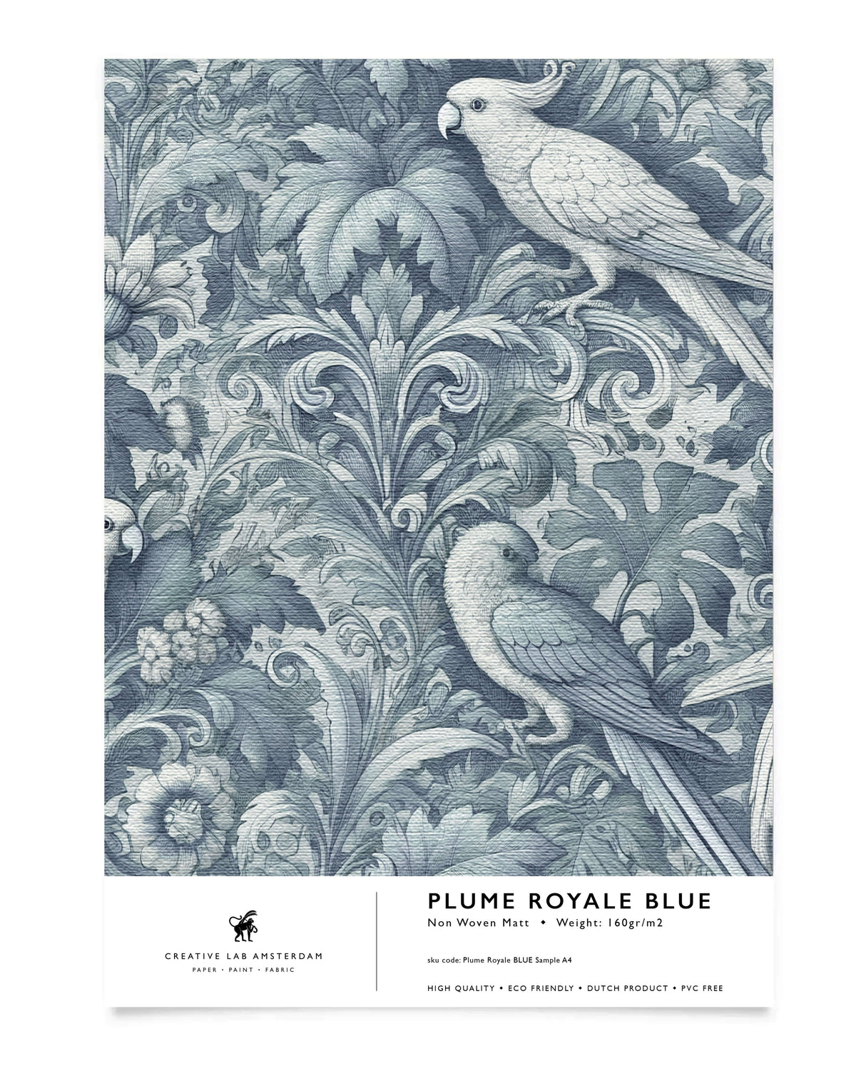Plume Royale Blue Wallpaper Sample