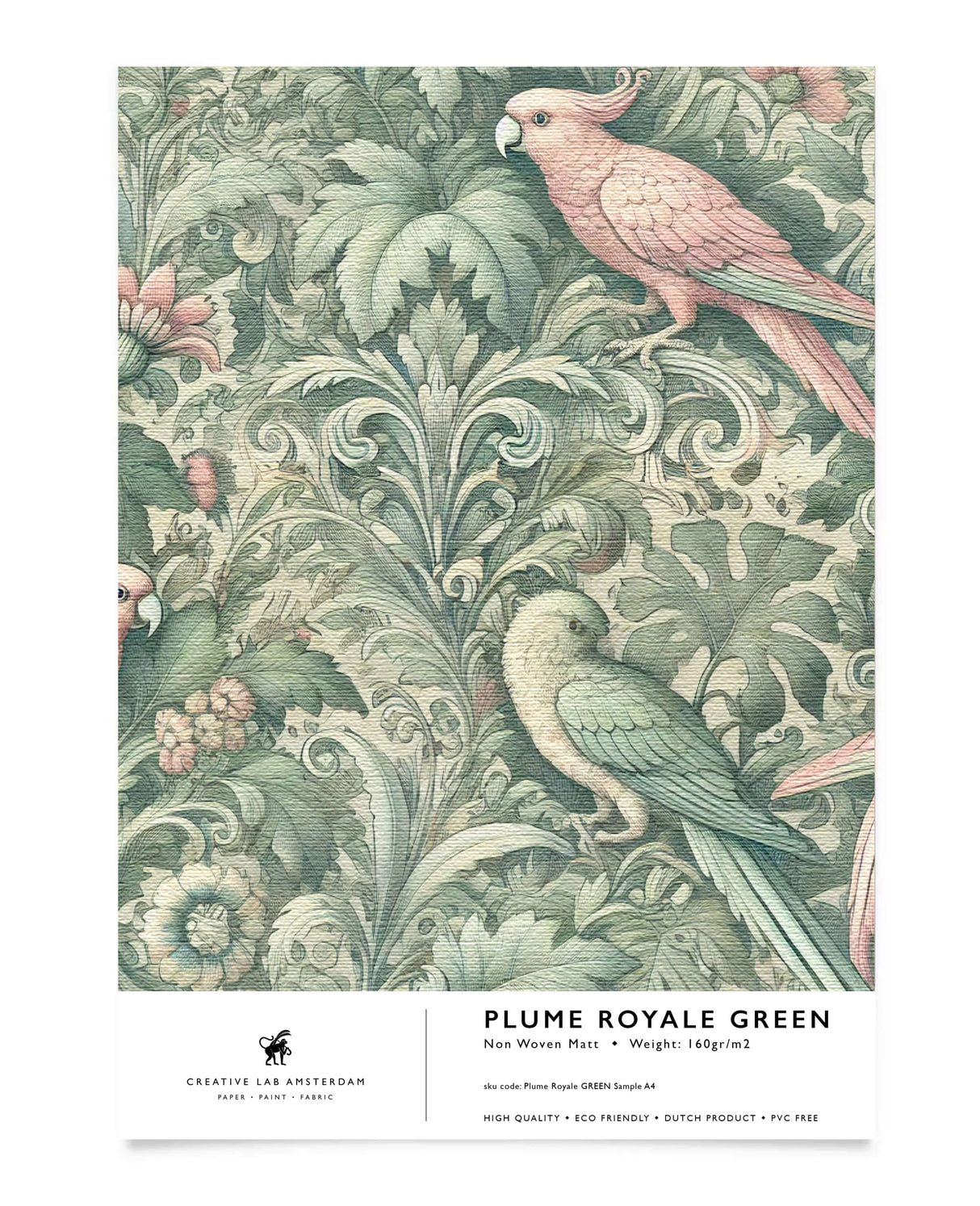 Plume Royale Green Wallpaper Sample