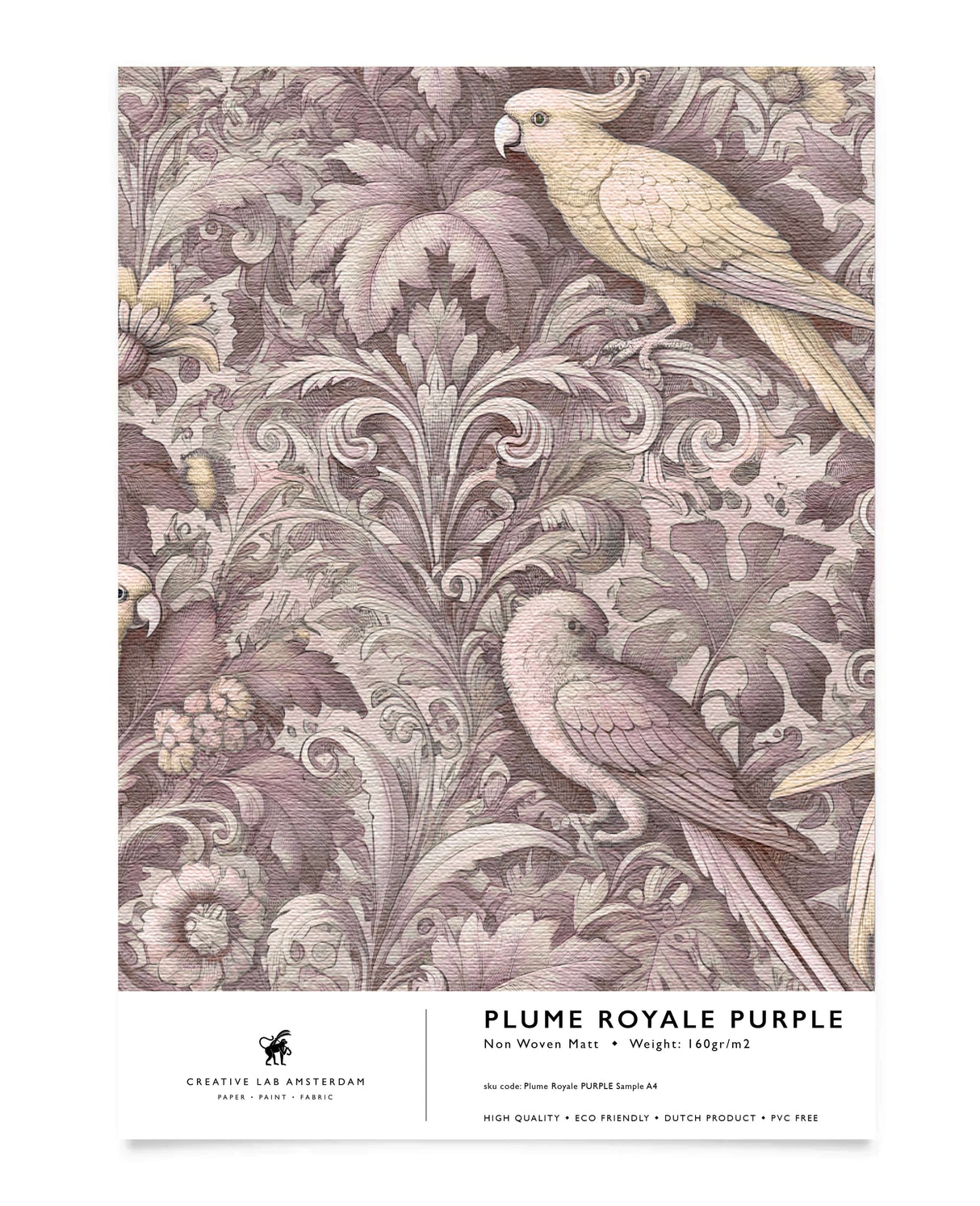 Plume Royale Purple Wallpaper Sample