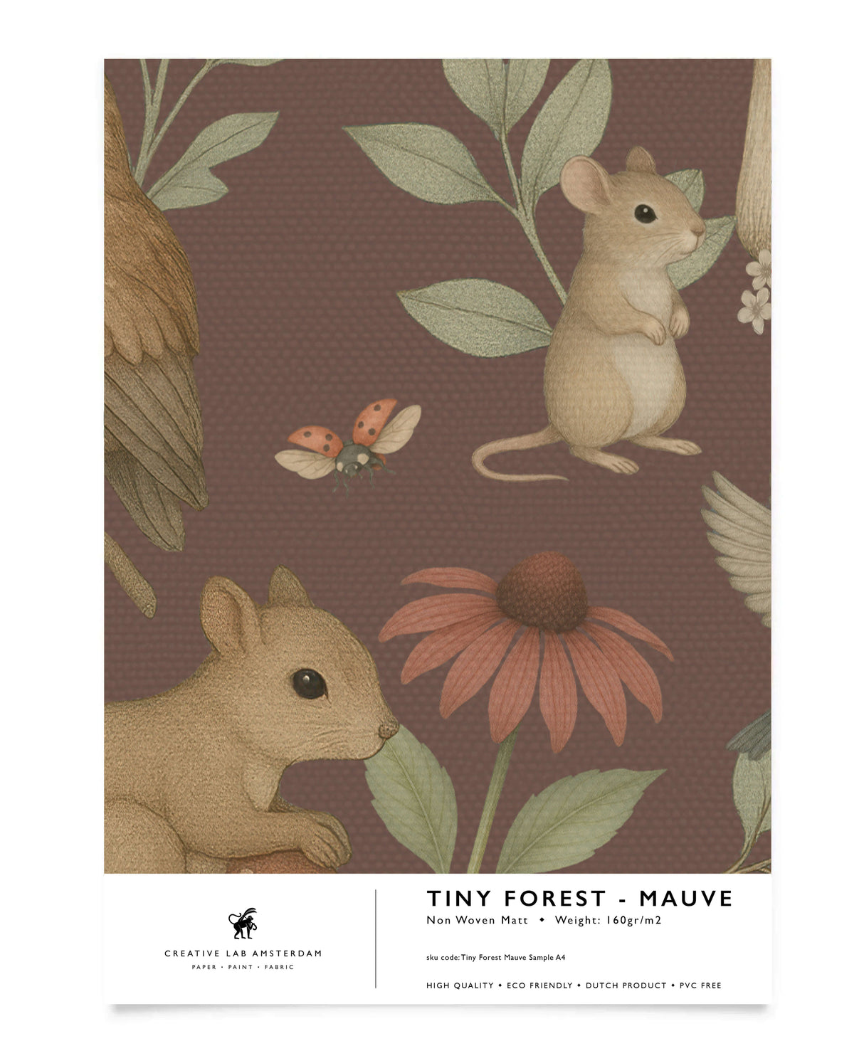 Tiny Forest Mauve Wallpaper Sample