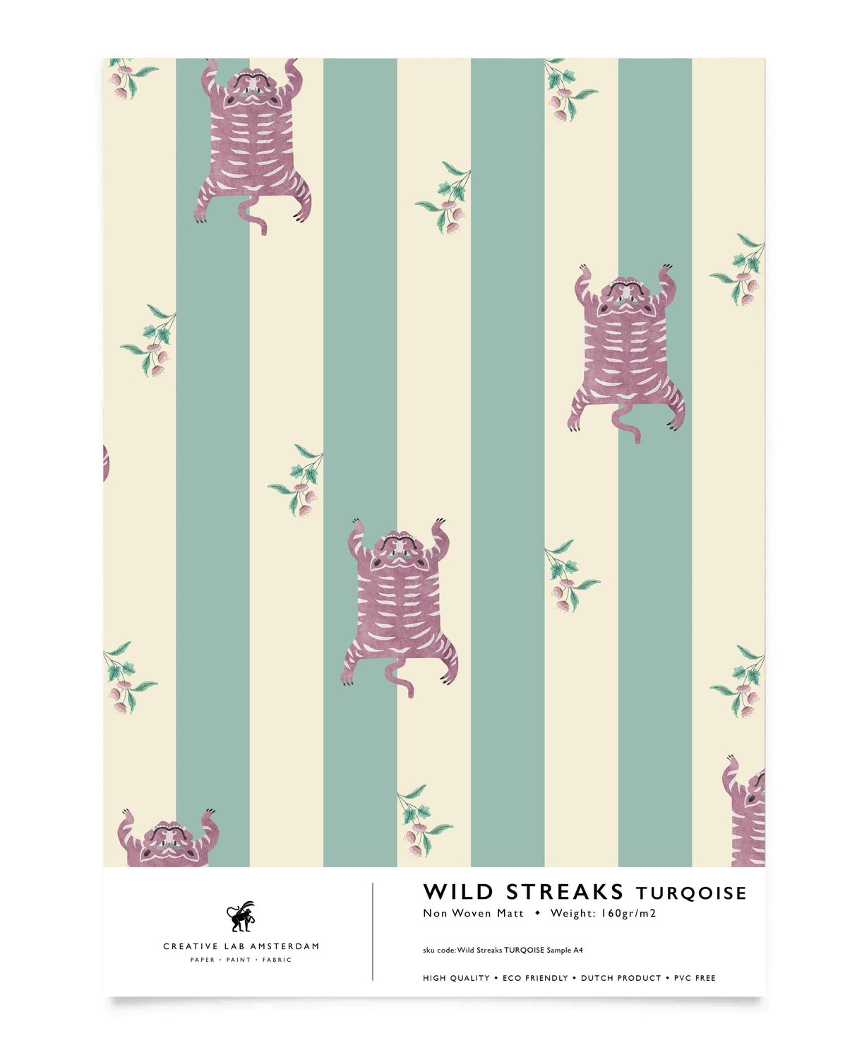 Wild Streaks Turquoise Wallpaper Sample