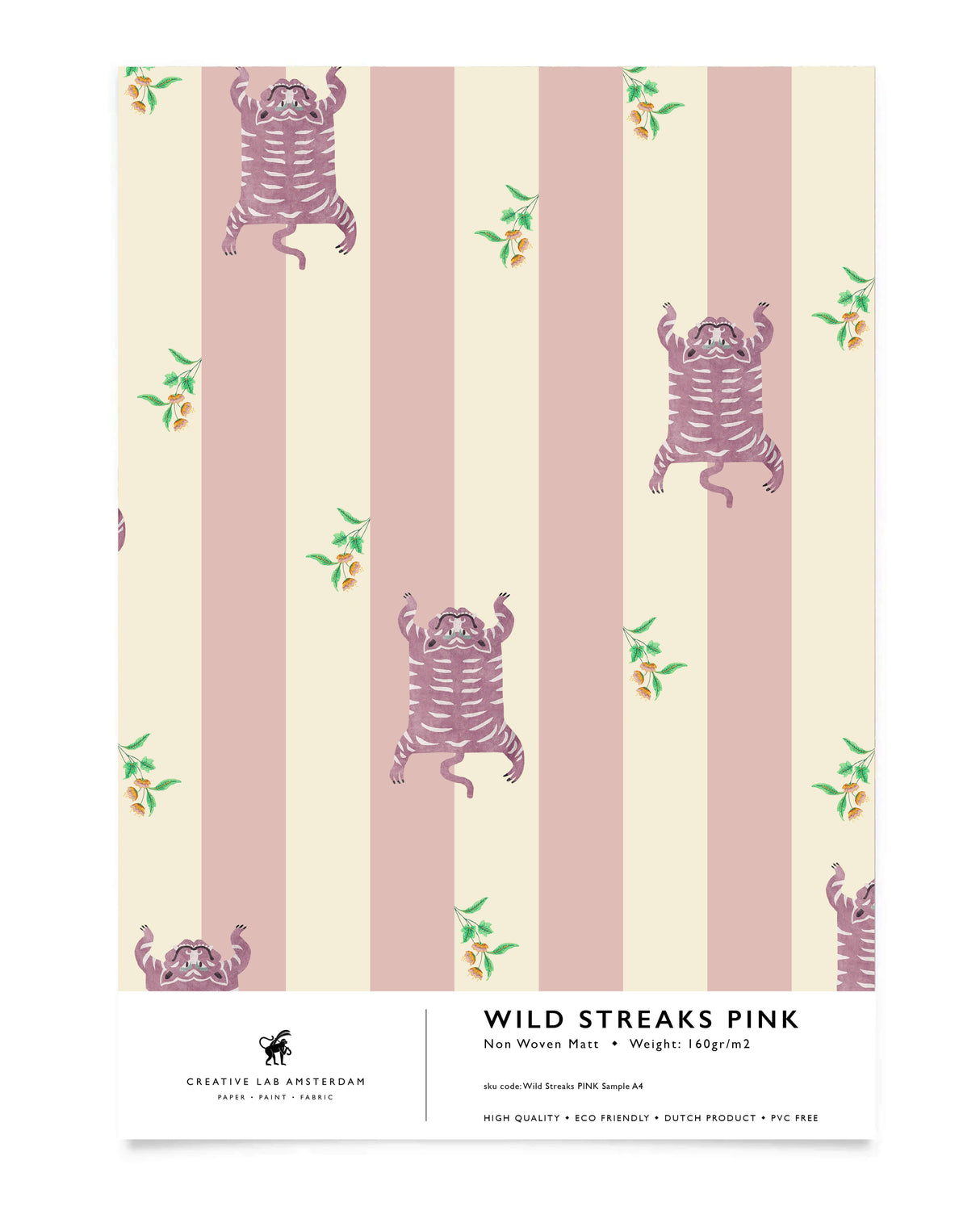 Wild Streaks Pink Wallpaper Sample