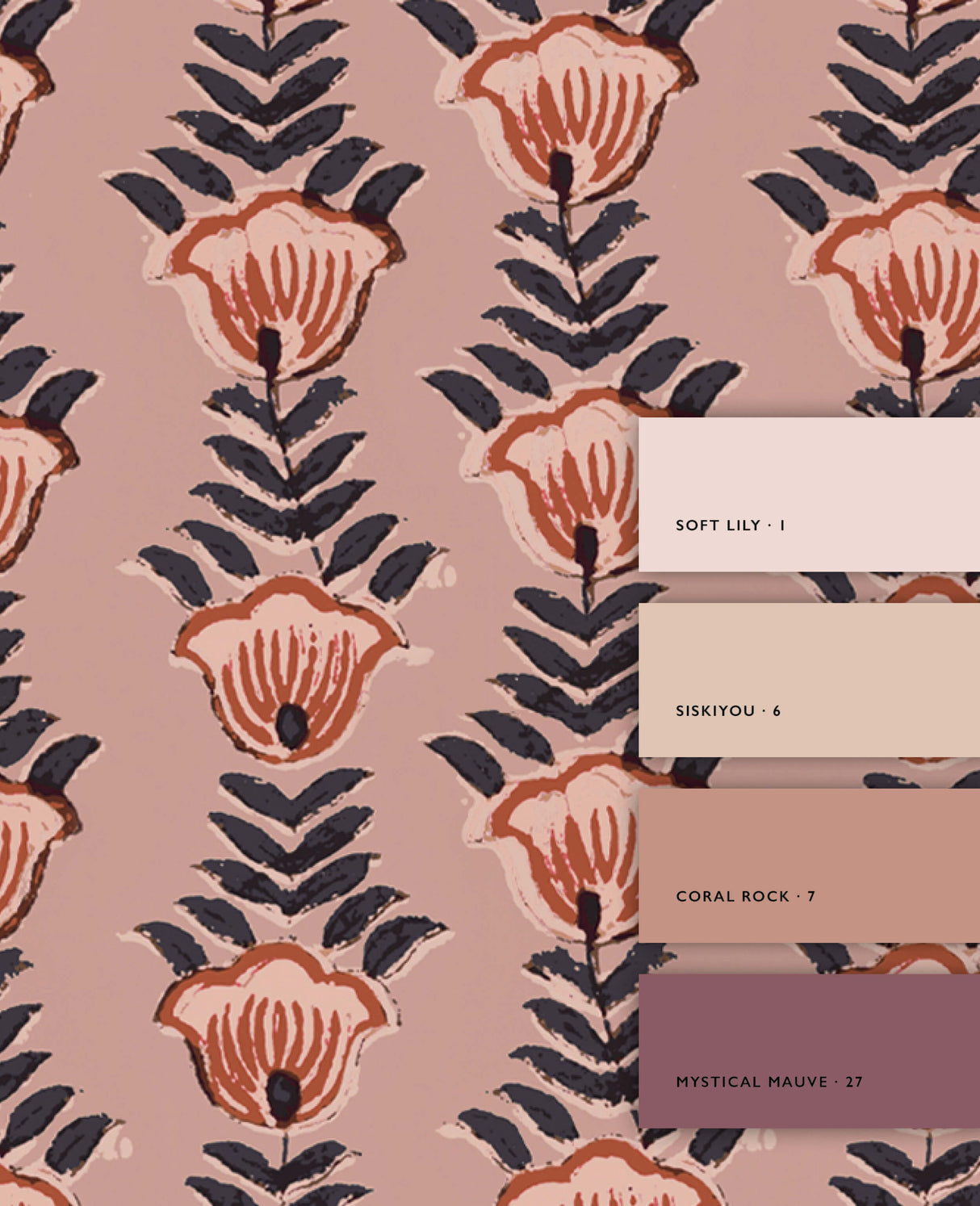 Block Flower Pink Wallpaper