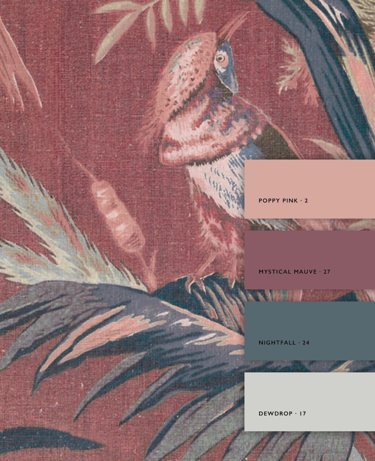 Vintage Feathers Pink Wallpaper