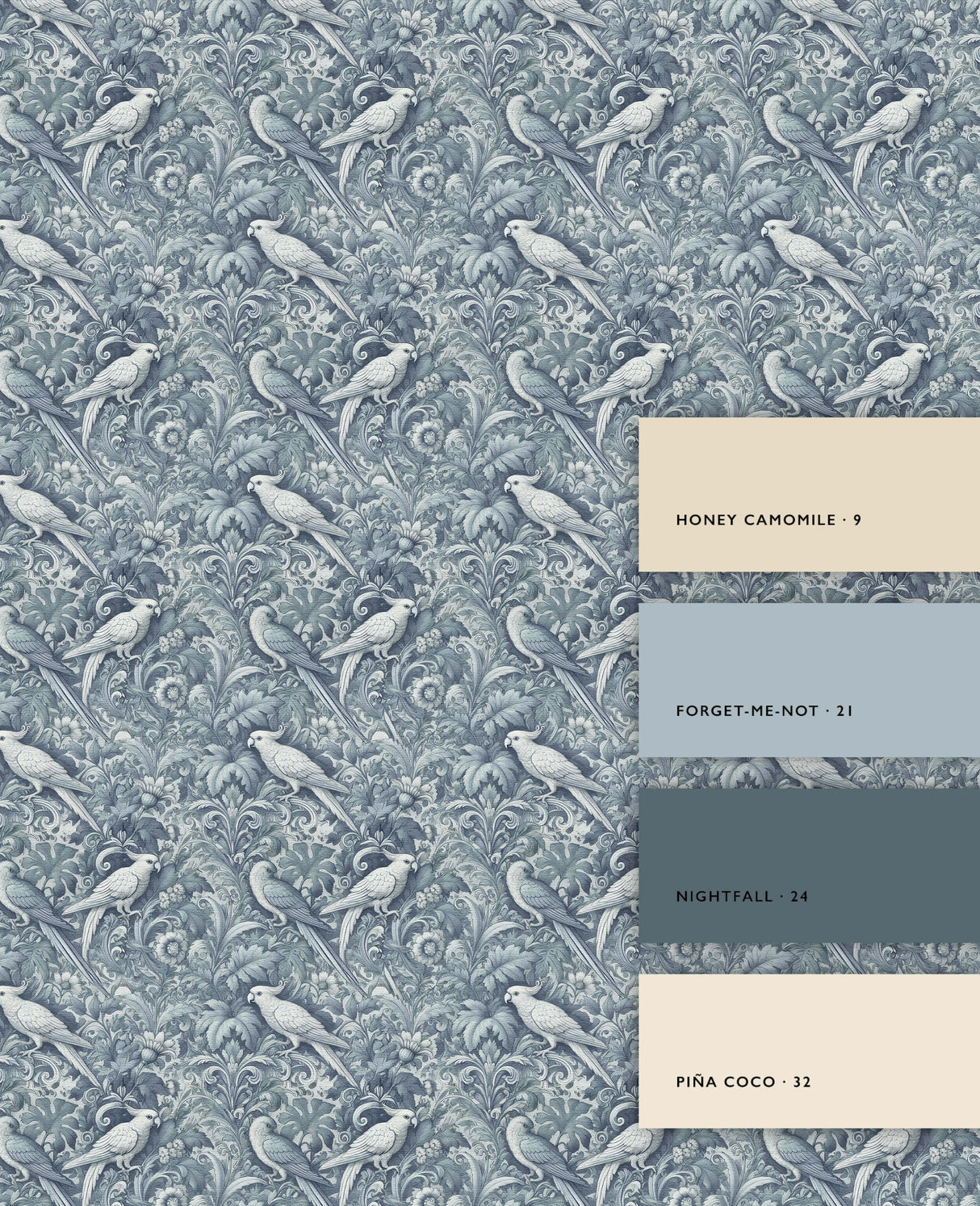 Plume Royale Blue Wallpaper Sample