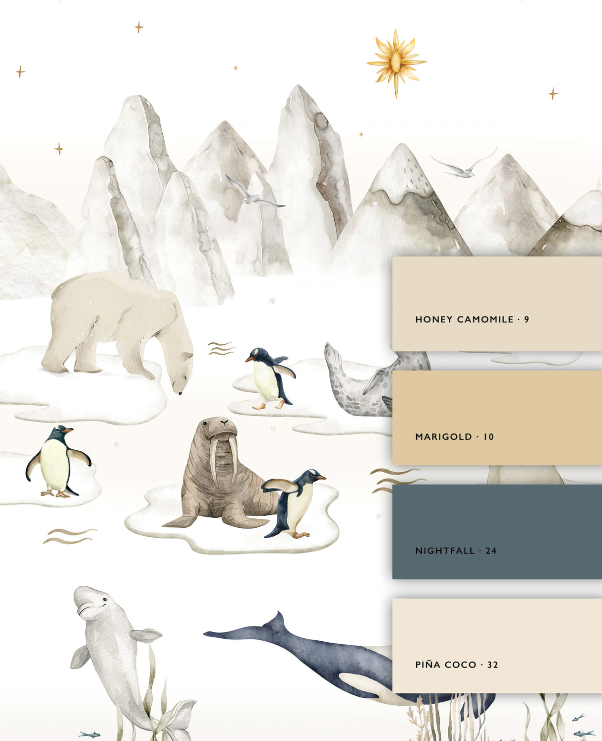 Tapetenmuster in Pfingstrosengrün