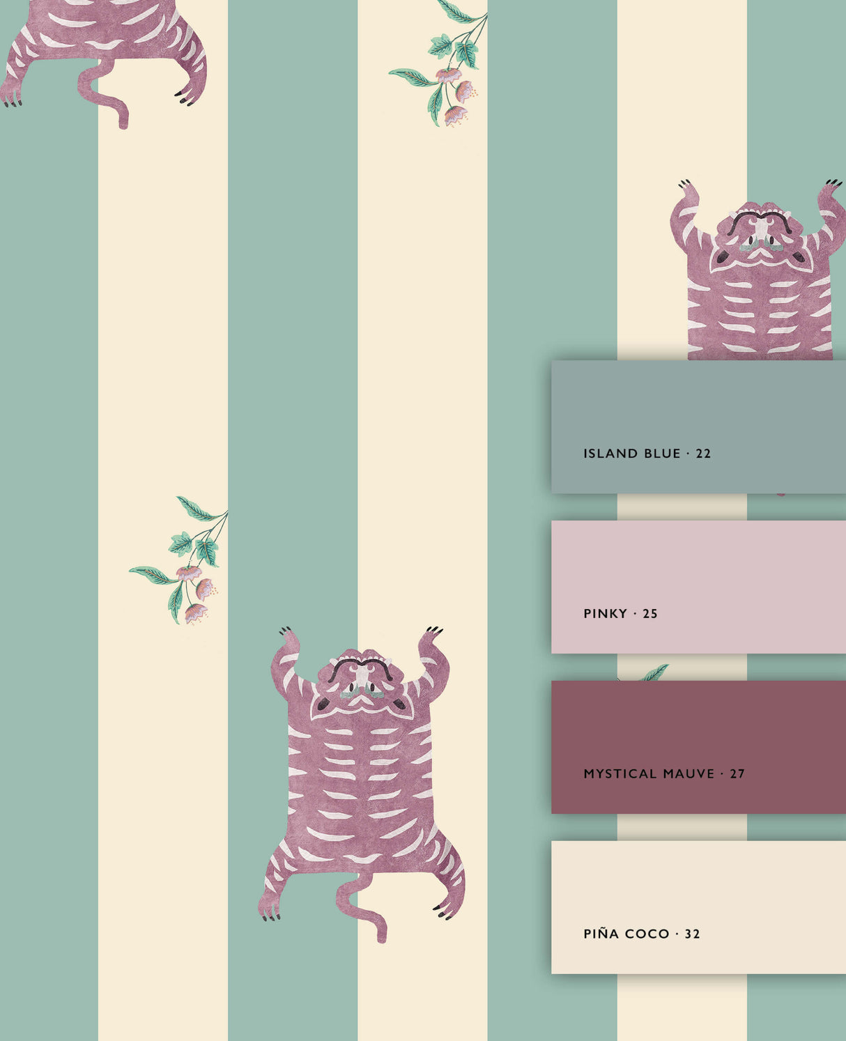 Wild Streaks Turquoise Wallpaper Sample