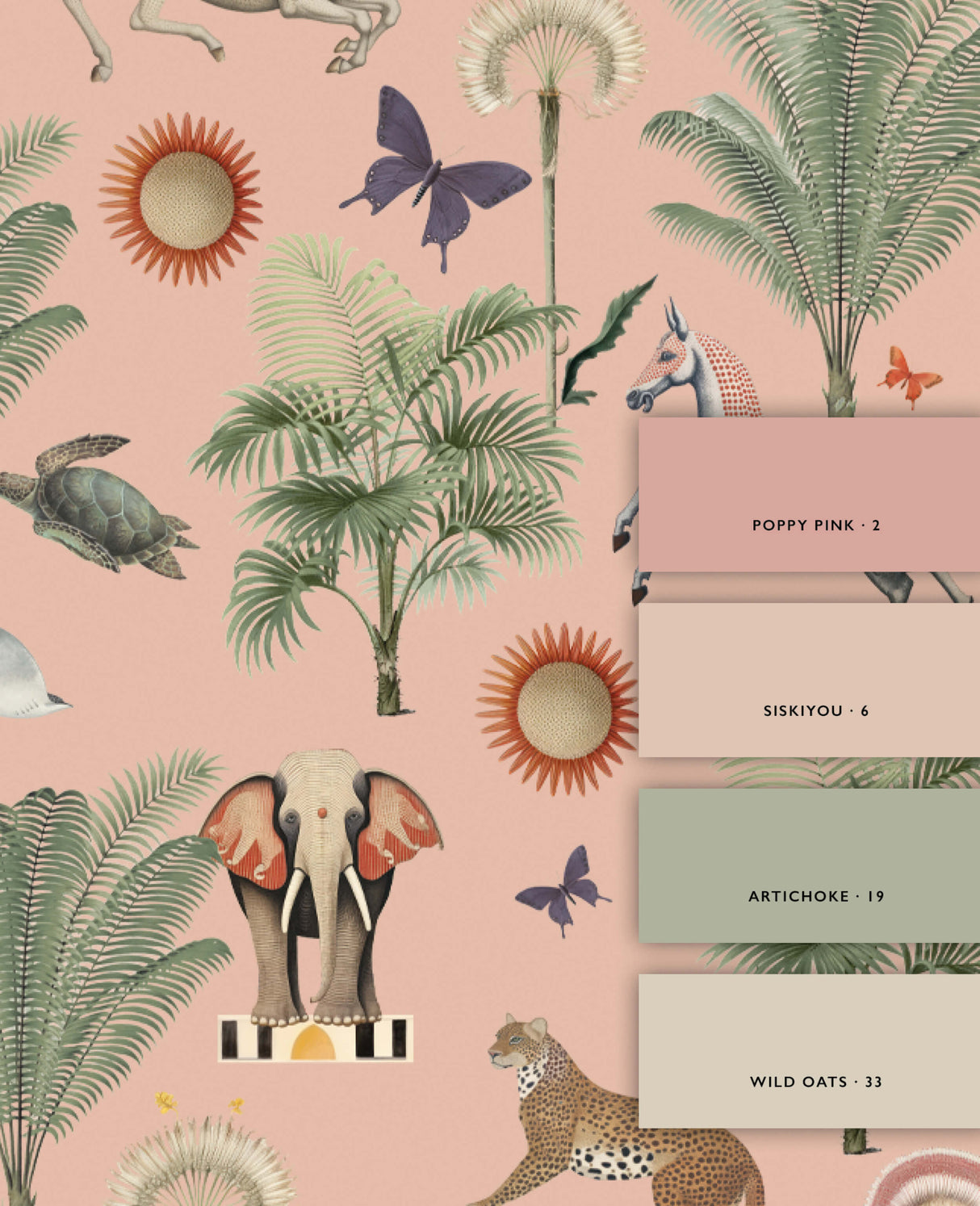 Schmetterlingsgarten Pink Tapete