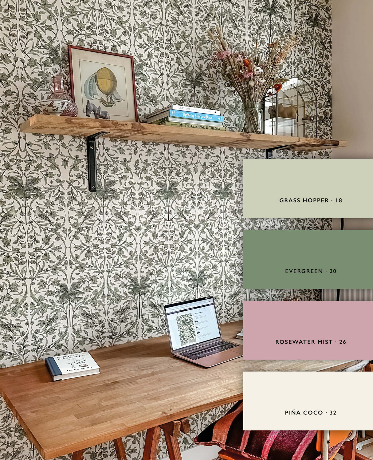 Himmlische Palme Grün Tapete