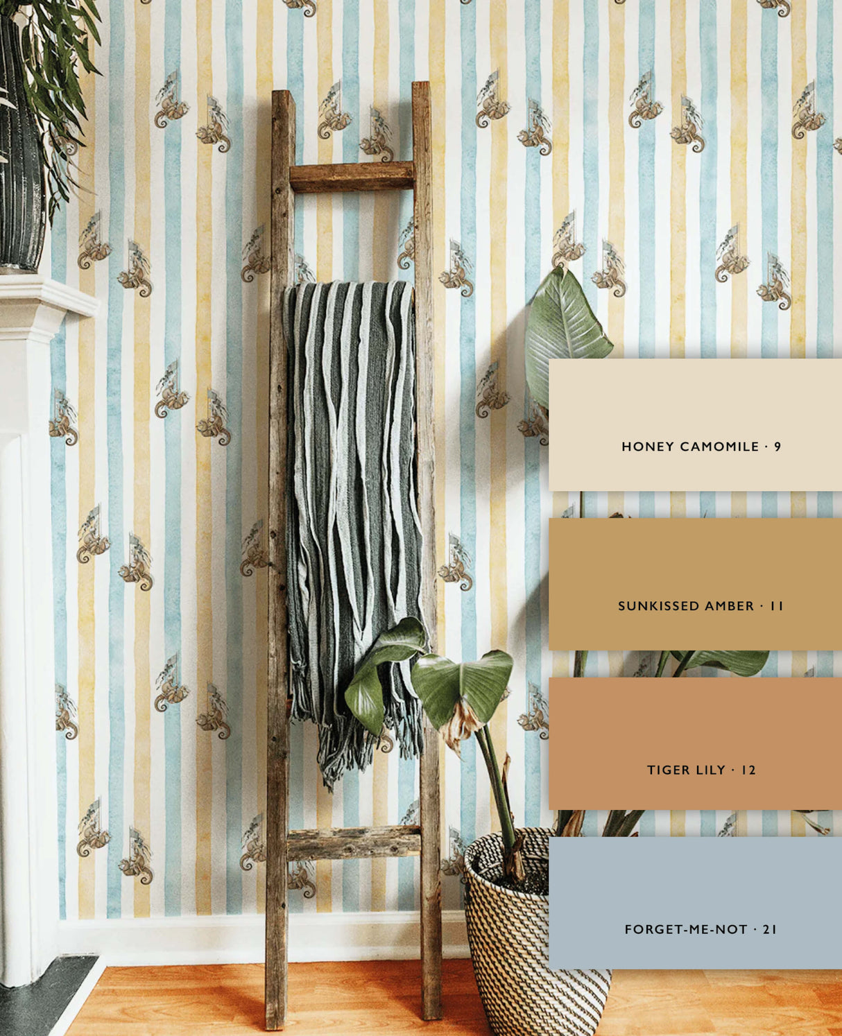 Seepferdchenreiter Gelb & Blau Tapete