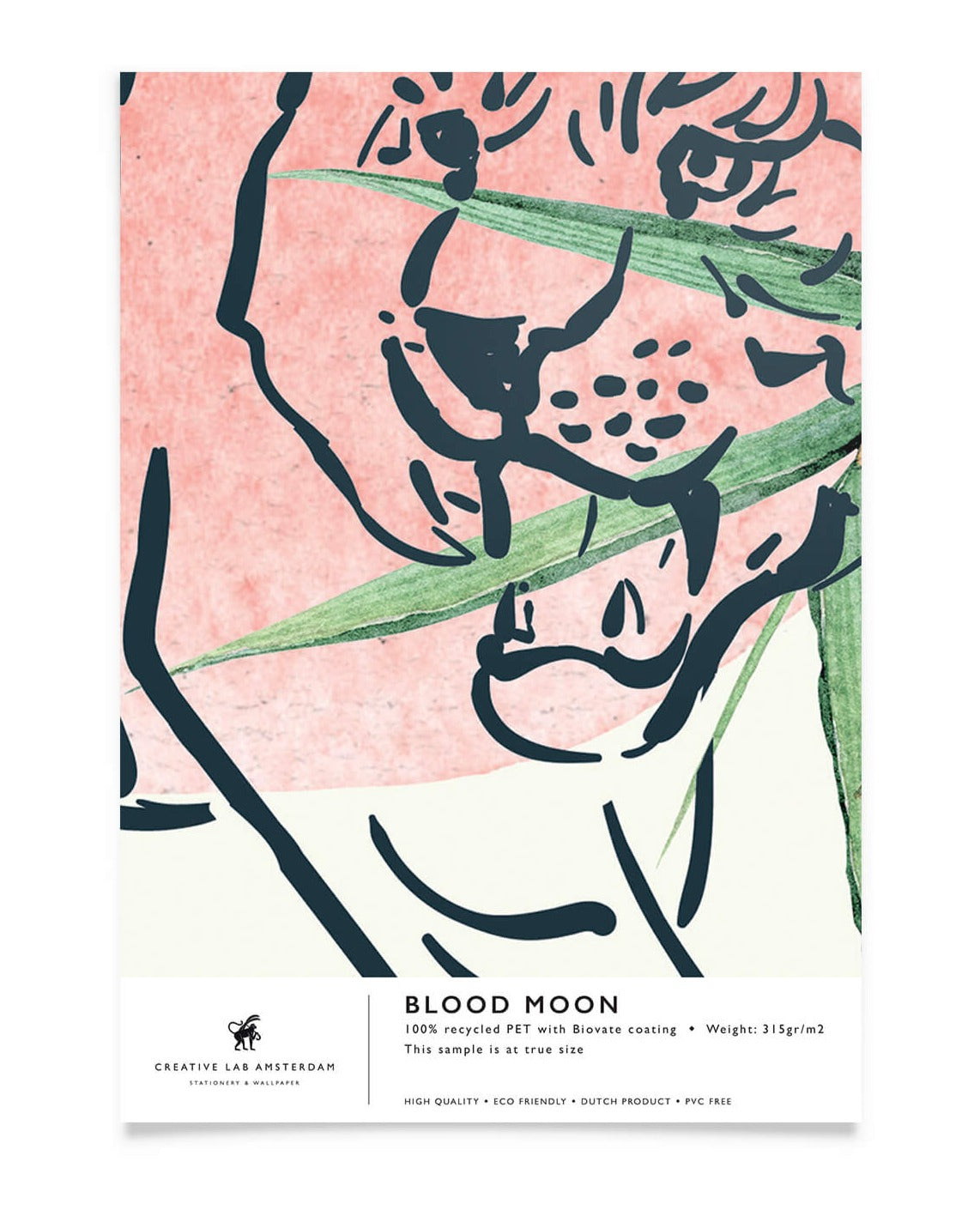 Creative Lab Amsterdam badkamer behang Blood Moon bathroom Wallpaper sample