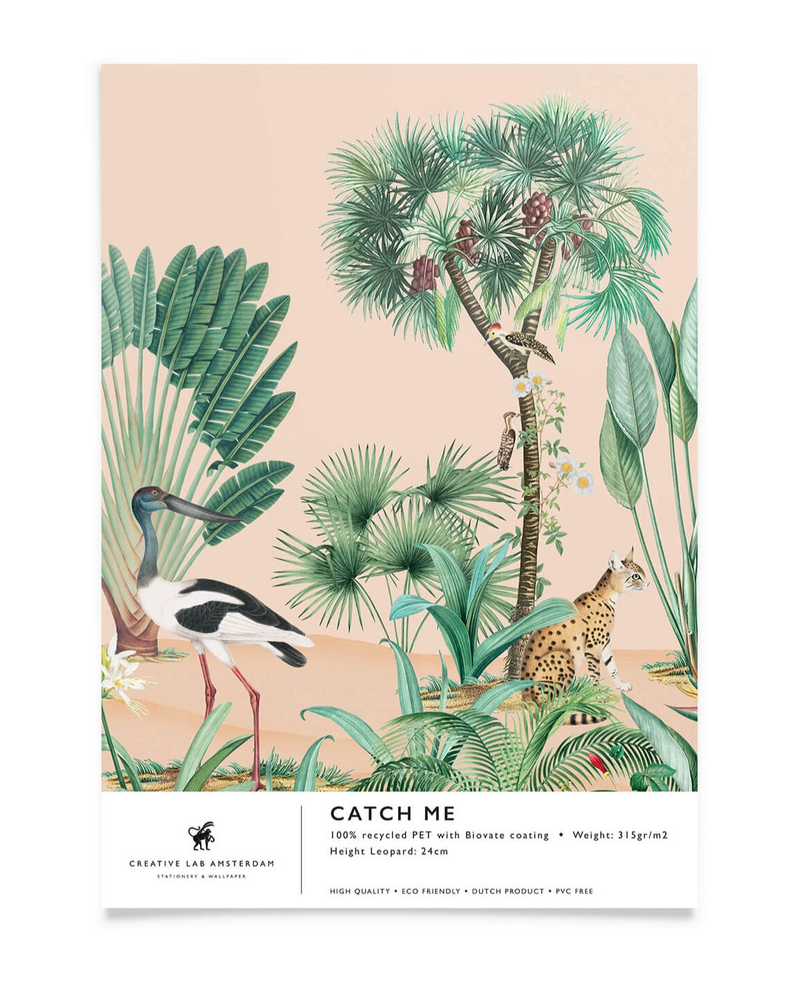 Creative Lab Amsterdam bathroom wallpaper Catch Me badkamer behang sample