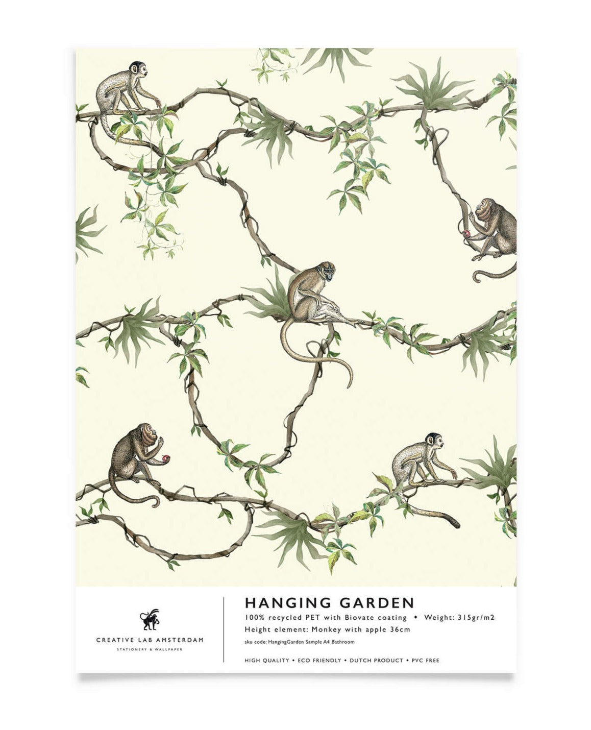 Creative Lab Amsterdam badkamer behang Hanging Garden bathroom Wallpaper sample
