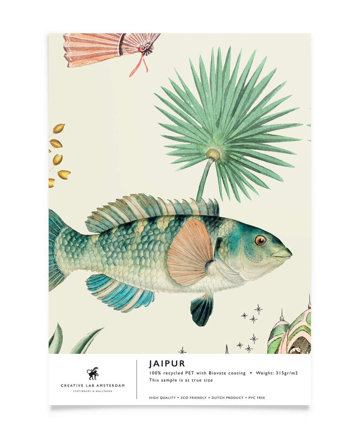 Creative Lab Amsterdam badkamer behang Jaipur bathroom Wallpaper sample