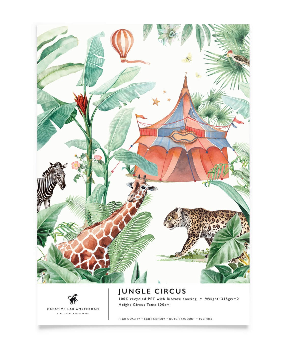 Creative Lab Amsterdam badkamer behang Jungle Circus bathroom Wallpaper sample