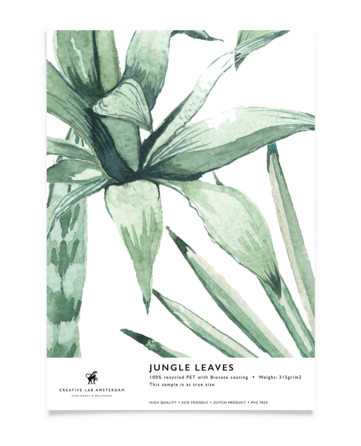 Creative Lab Amsterdam badkamer behang Jungle Leaves bathroom wallpaper sample