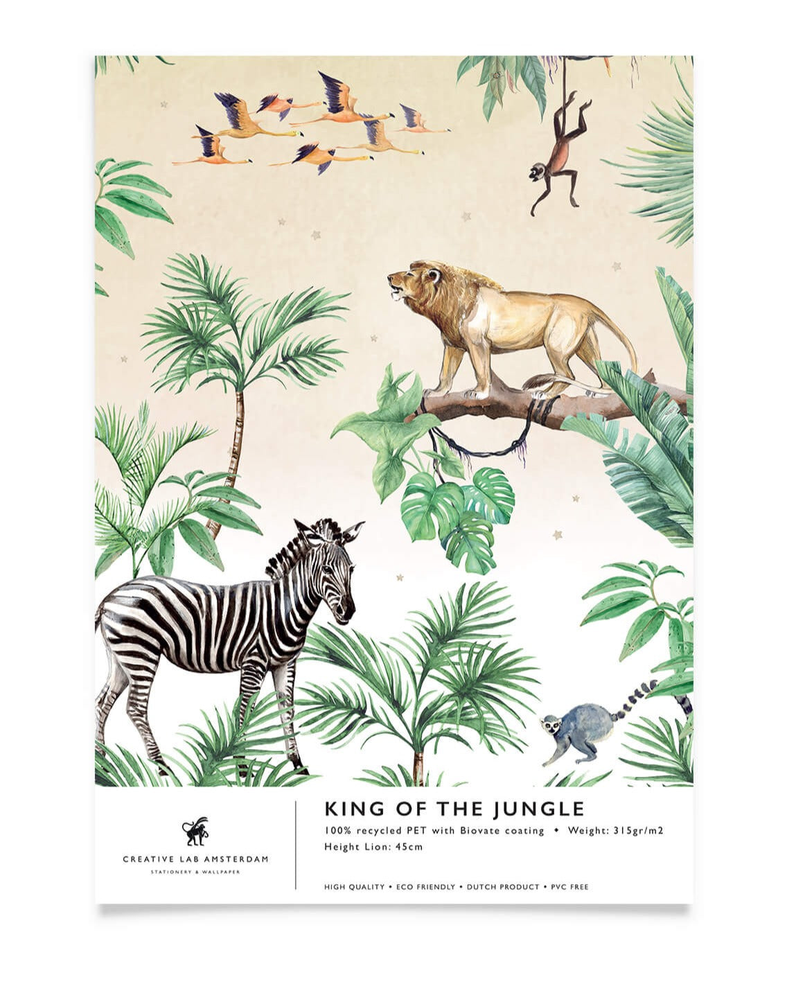 Creative Lab Amsterdam badkamer behang King of the Jungle bathroom Wallpaper sample
