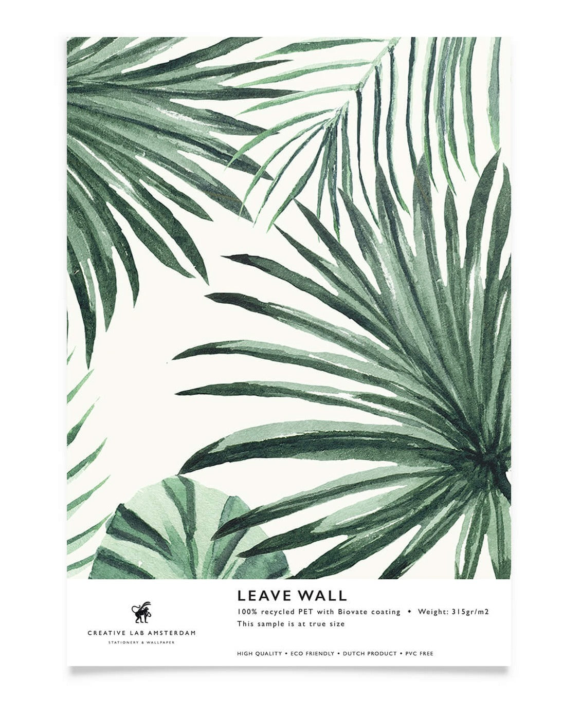 Creative Lab Amsterdam badkamer behang Leave Wall bathroom wallpaper sample