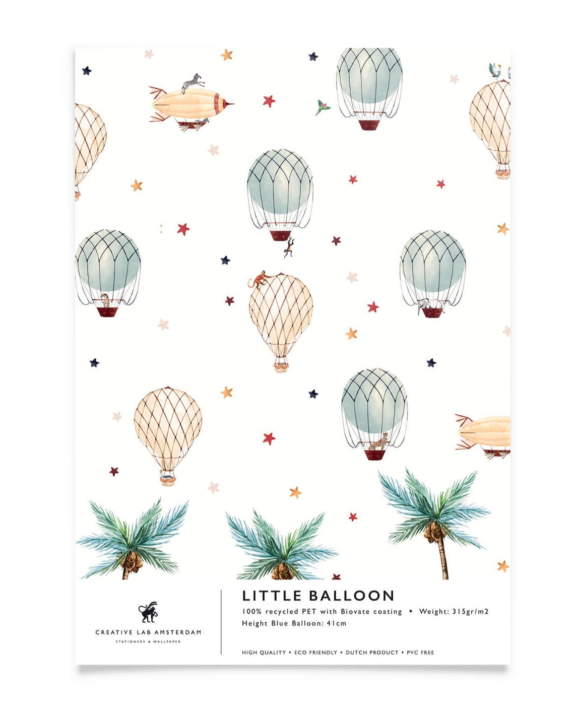 Creative Lab Amsterdam badkamer behang Little Balloon bathroom Wallpaper sample