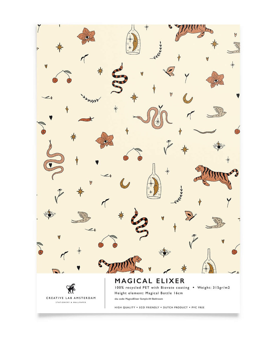 Creative Lab Amsterdam badkamer behang Magical Elixer bathroom Wallpaper sample